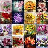 5D DIY Diamond Flower Arrangement Flower Vase Cross
