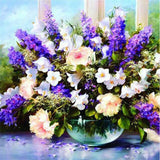 5D DIY Diamond Flower Arrangement Flower Vase Cross
