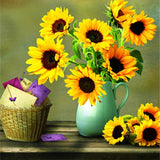 5D DIY Diamond Flower Arrangement Flower Vase Cross
