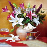 5D DIY Diamond Flower Arrangement Flower Vase Cross