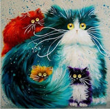 Cat Full Square/round Stones Cartoon 5d Diamond Painting