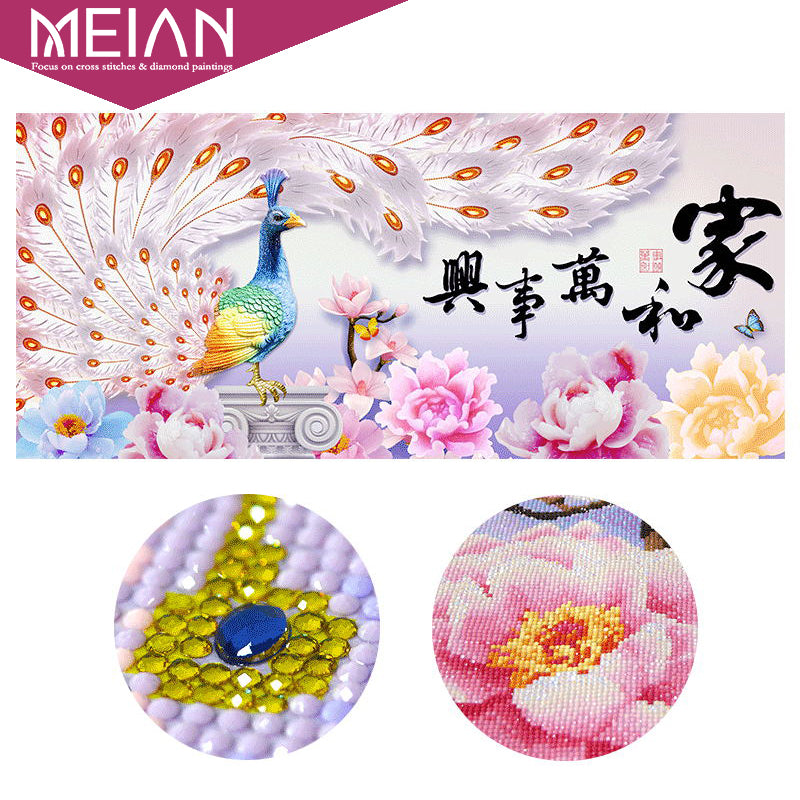 Meian,Special,Diamond Embroidery,Full,DIY,"Harmony Family Peacock