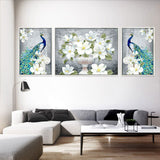 3 pcs diy Diamond Painting Full Drill Animal Peacock