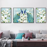 3 pcs diy Diamond Painting Full Drill Animal Peacock