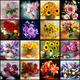 5D DIY Diamond Flower Arrangement Flower Vase Cross