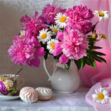 5D DIY Diamond Flower Arrangement Flower Vase Cross